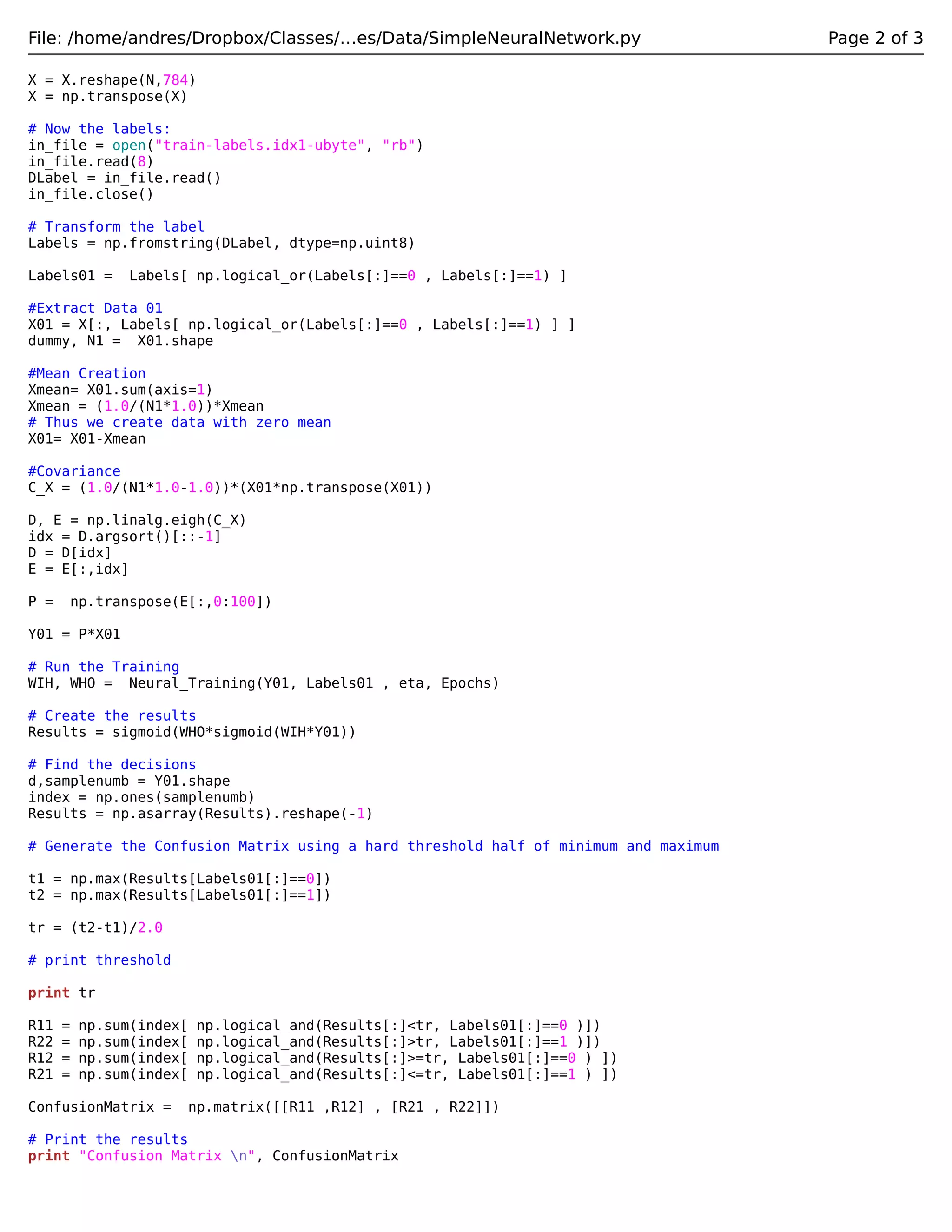Simple Neural Network Python Code | PDF | Physics | Science