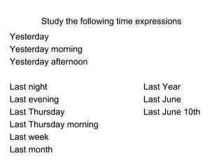 Simple past | PPT