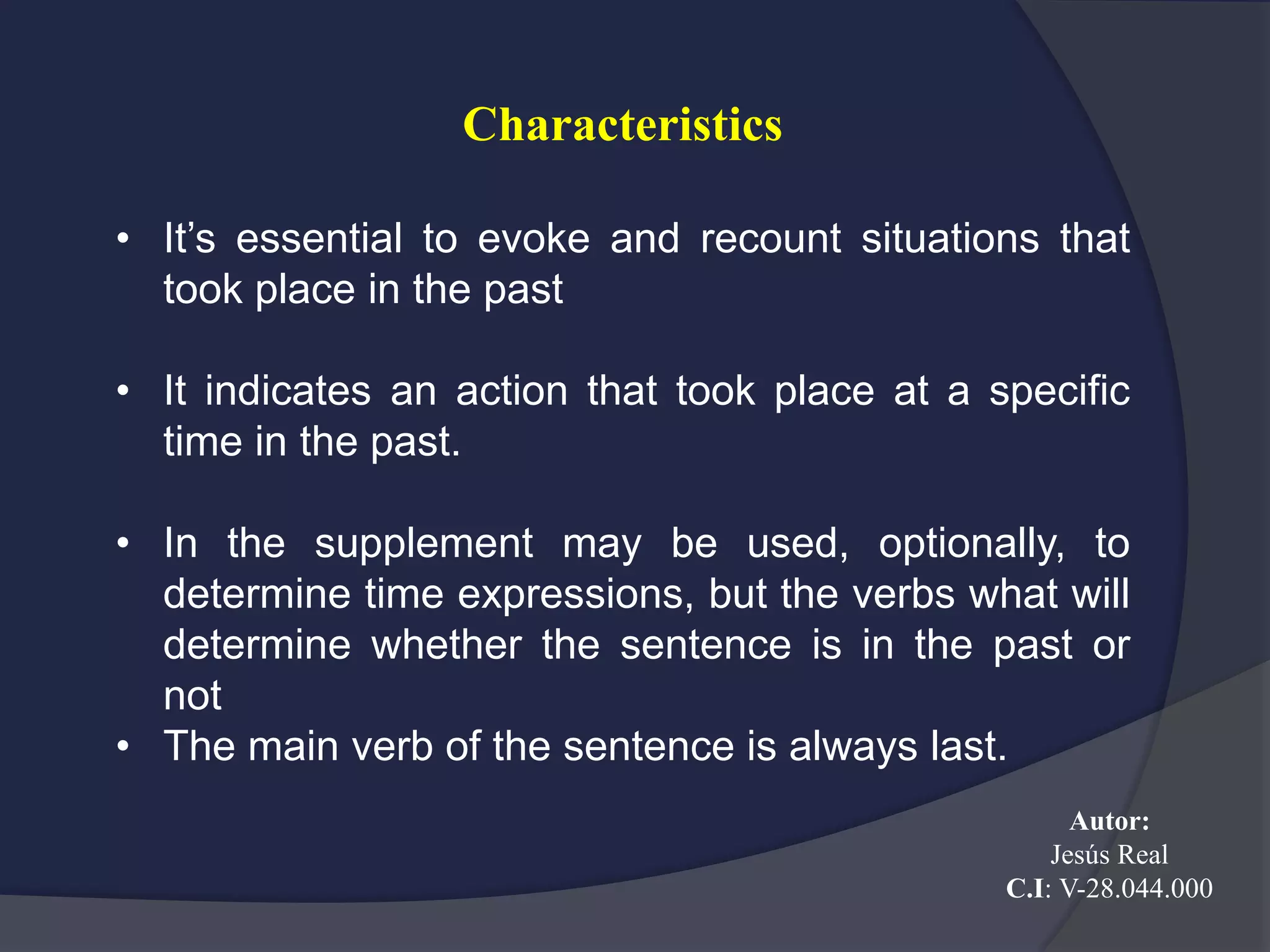 Simple past Jesus Real | PPTX