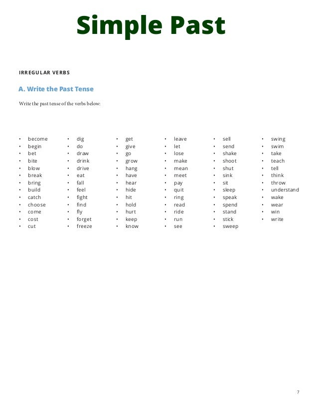 Simple Past Simple Past