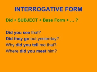 Simple Past 1º ESO | PPT
