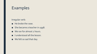 Simple past actividad de slideshare