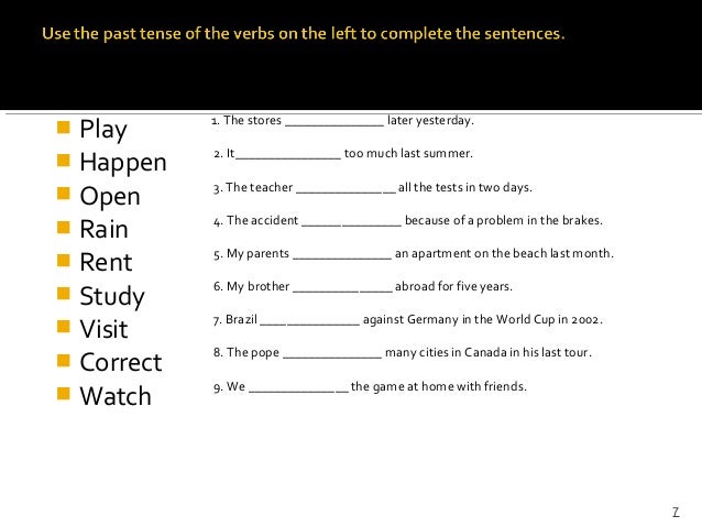 Simple Past of Regular and Irregular Verbs