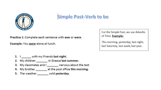 Simple past task verb to be