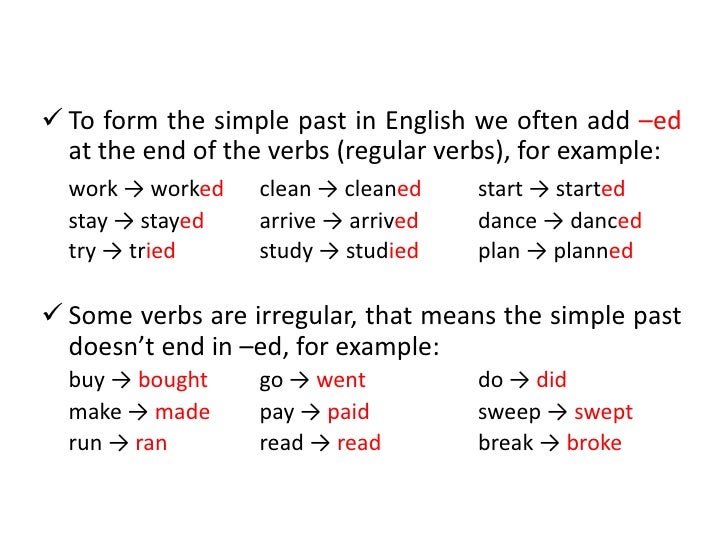 Simple past tense