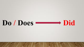 Do / Does Did
 