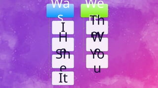Wa
s
I
H
e
Sh
e
It
We
re
Th
ey
W
e
Yo
u
 