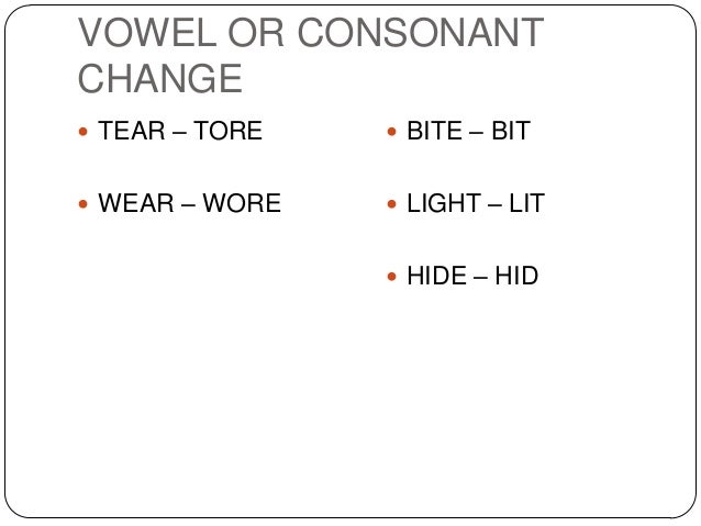 Simple Past Tense Of Irregular Verbs
