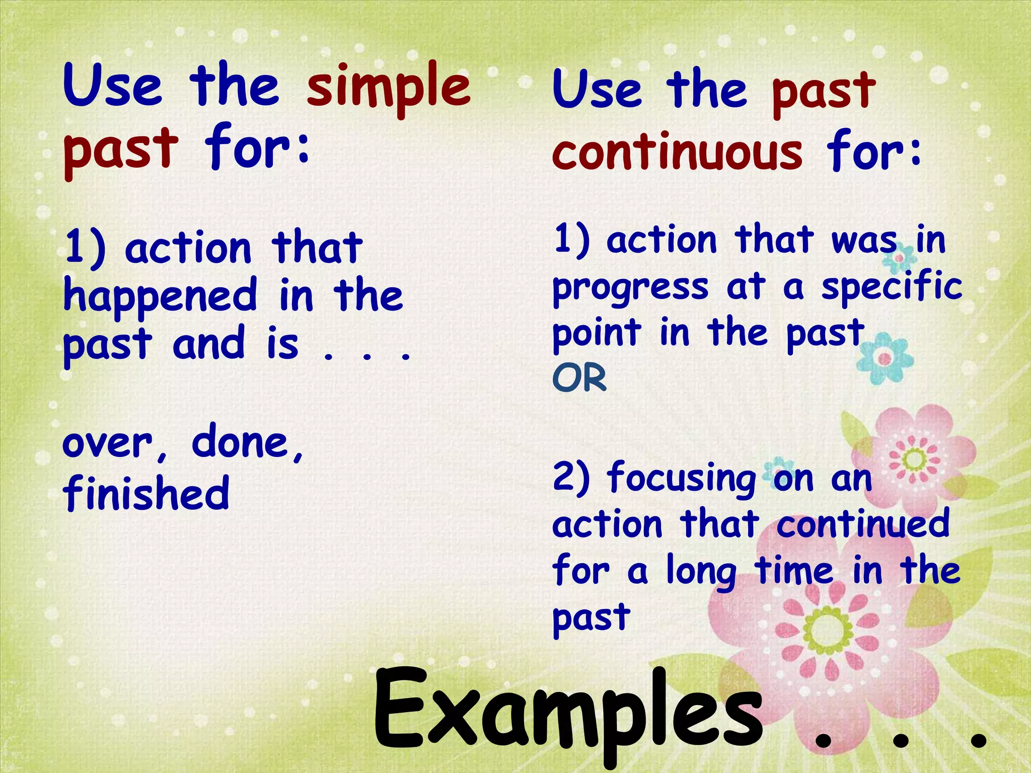 Simple Past vs Past Continuous | PPTX