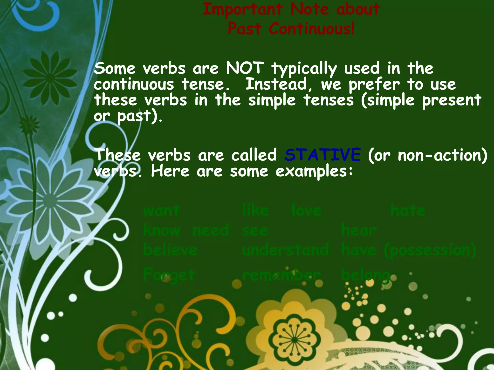 Simple Past vs Past Continuous | PPTX