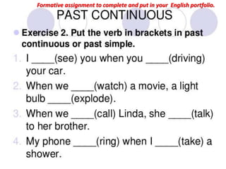 Formative assignment to complete and put in your English portfolio.