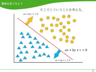 理屈を見てみよう

           そこでこういうことを考える。




                            26
 