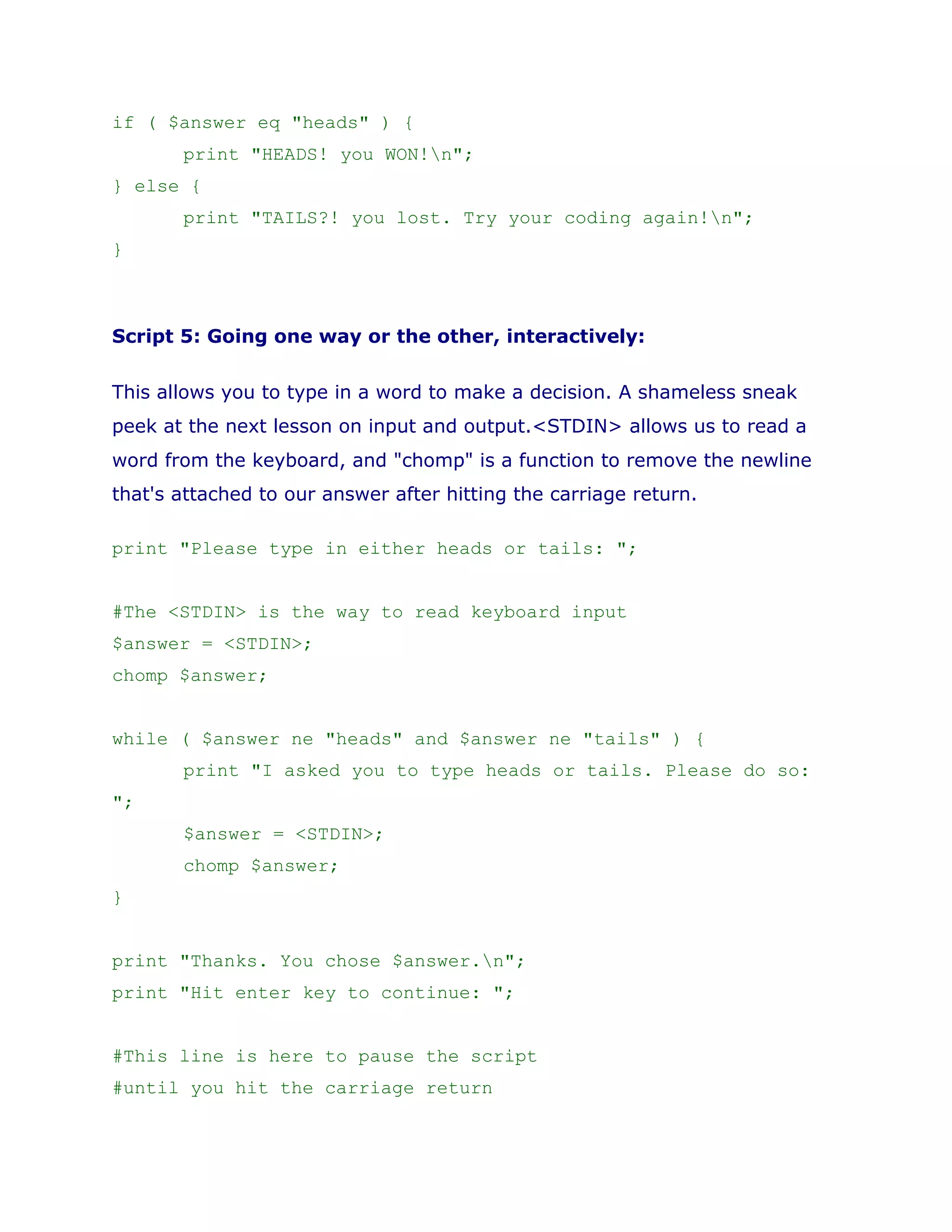 Simple perl scripts