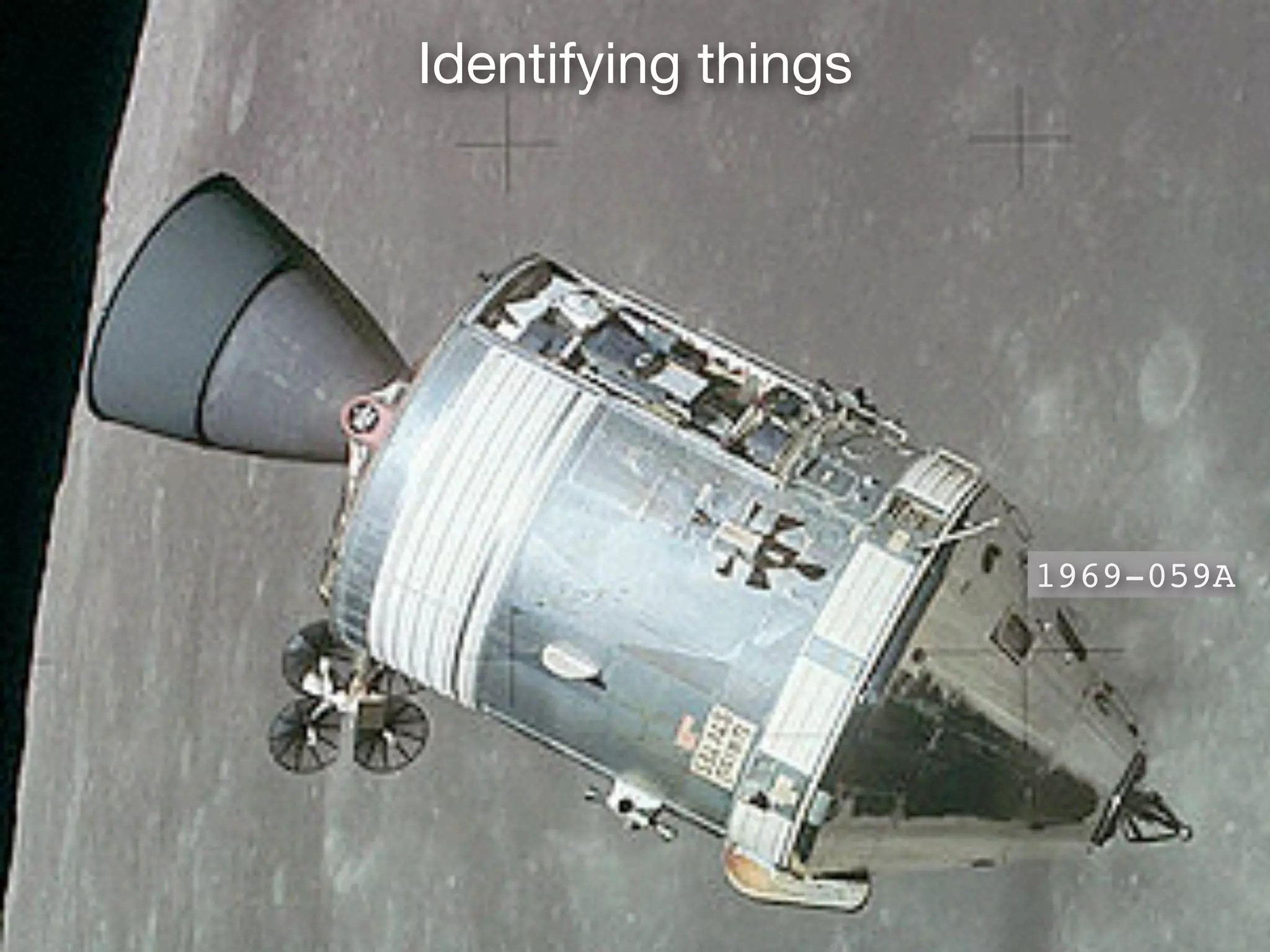 Identifying things
1969-059A
 