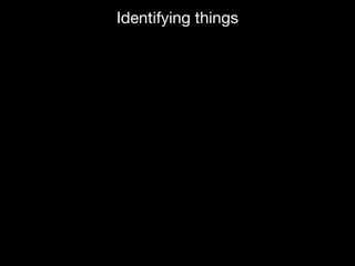Identifying things
 