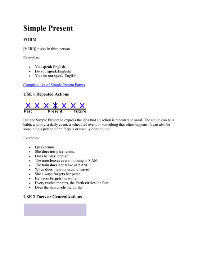 Simple present | PDF