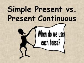 Simple Present vs.
Present Continuous
 