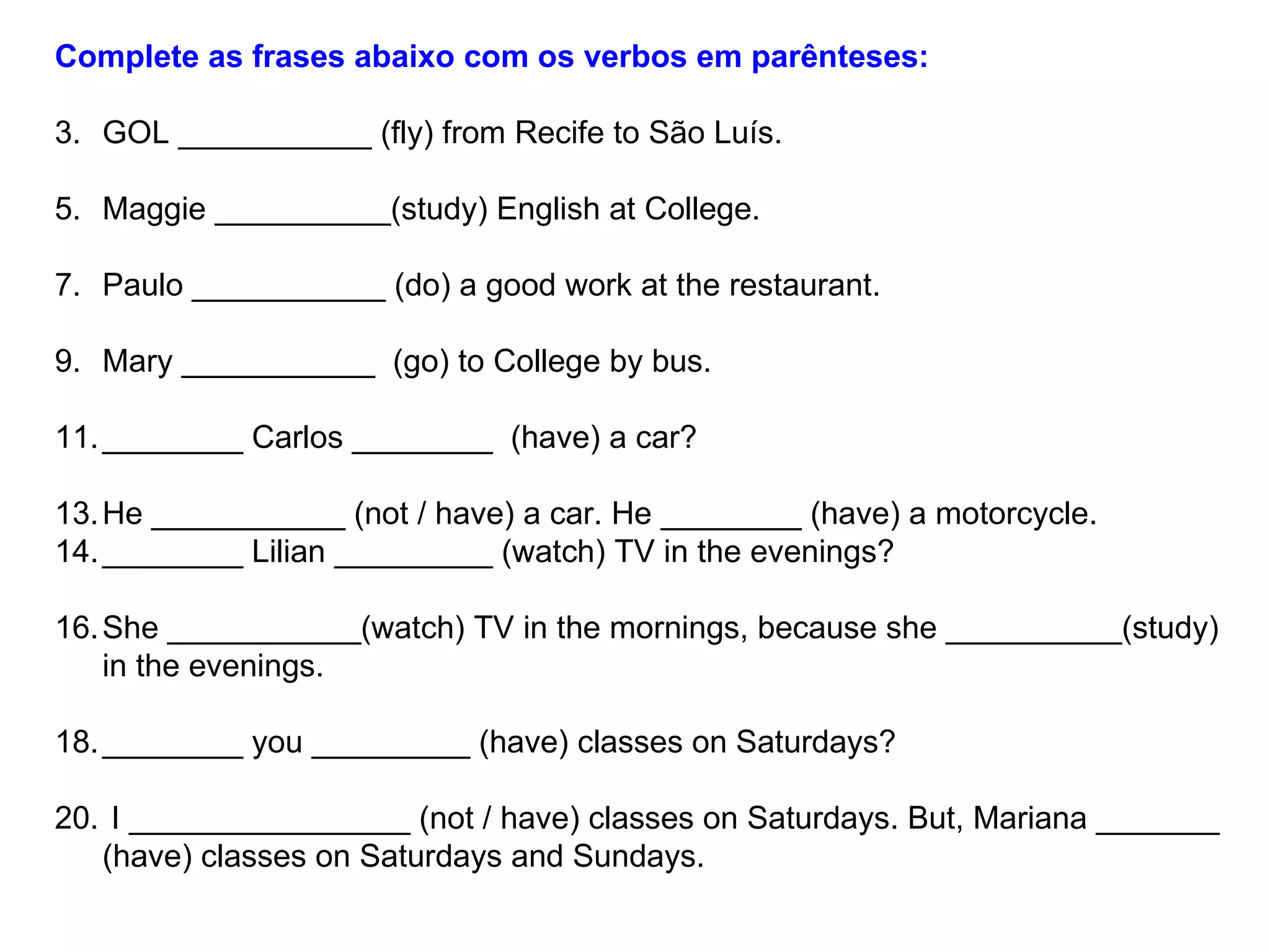 Simple present do does | PPT | College Education | Education