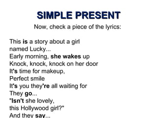 Song Worksheet: Lucky by Britney Spears (Present Simple)