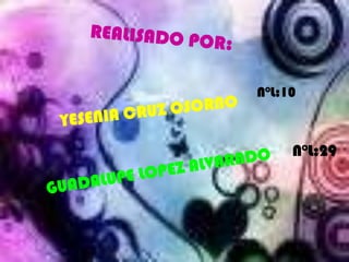 REALISADO POR:N°L:10YESENIA CRUZ OSORNO N°L:29GUADALUPE LOPEZ ALVARADO