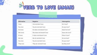 verb to love (amar)
verb to love (amar)
 