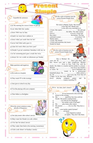 simple present exercises
