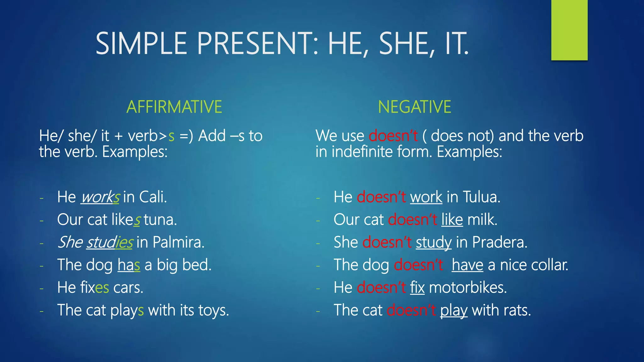 Simple present he_ she_it | PPTX