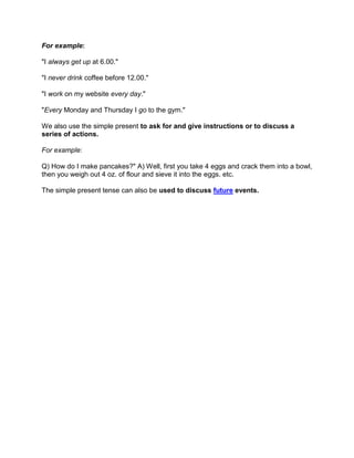Simple present tense | DOCX
