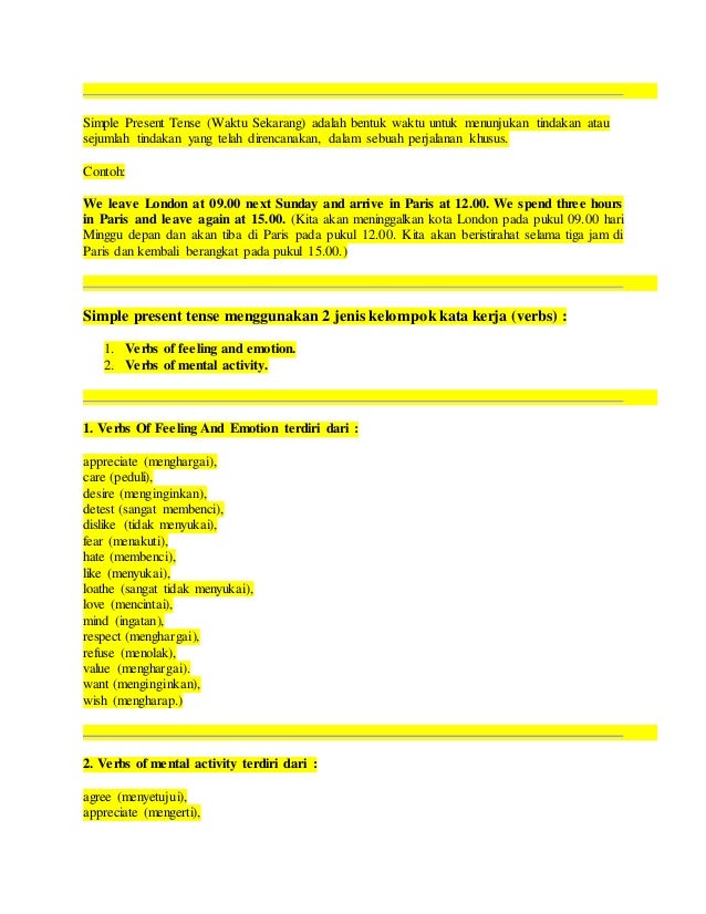 Simple present tense