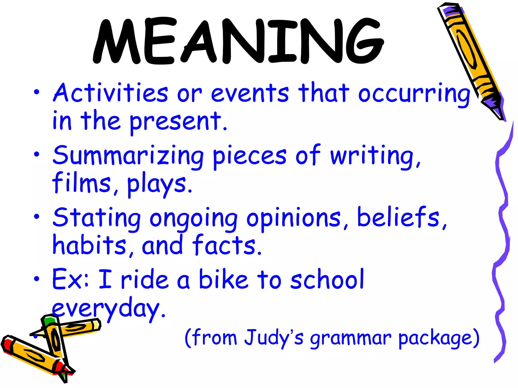 Simple present tense present progressive | PPT