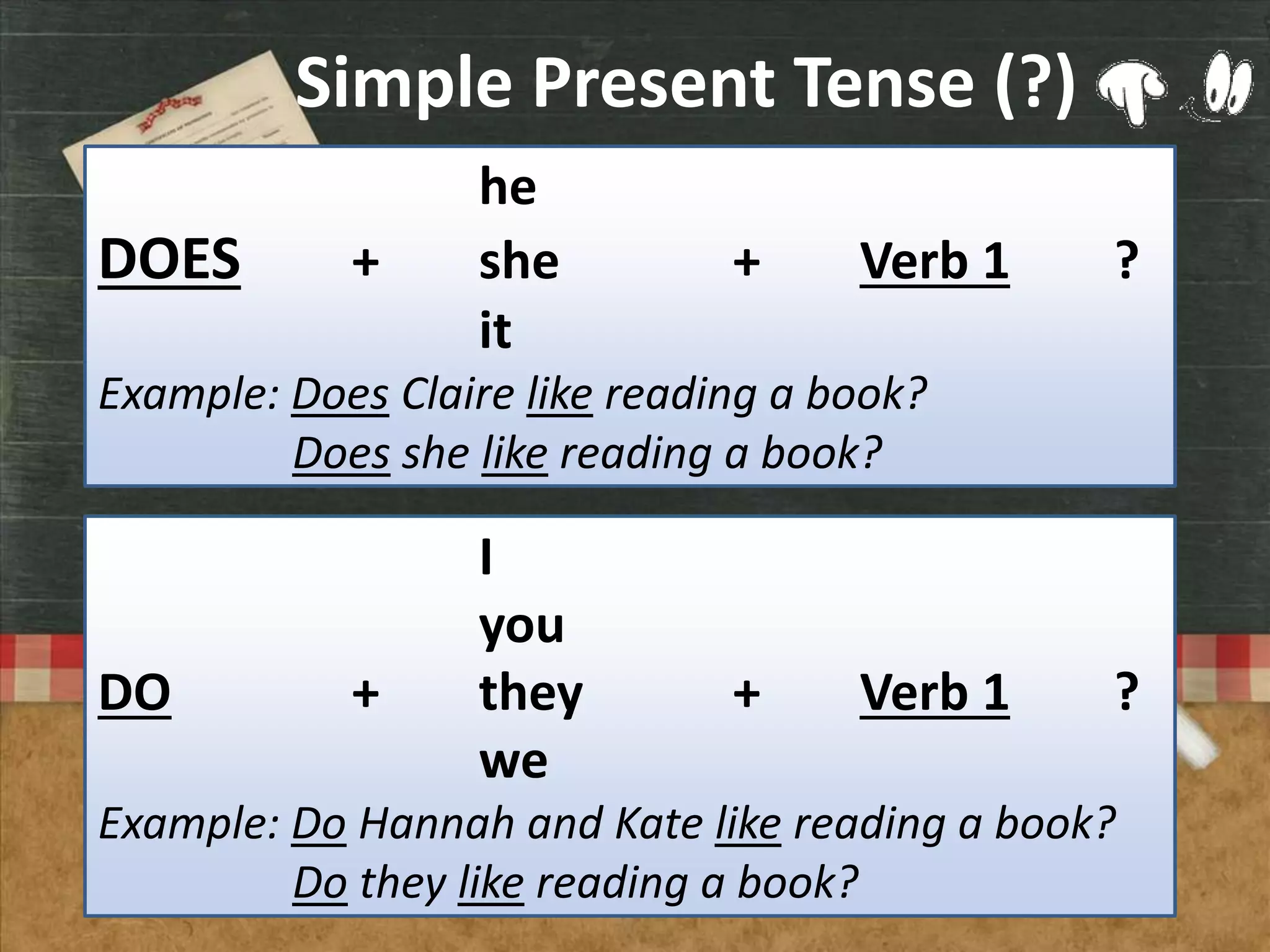 Simple present tense question form | PPTX