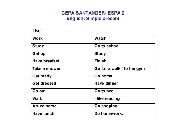 Simple Present Cepa