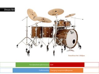 Drum Set
Form|Aesthetics|Dimensions Skill
Changing components|Response
Craftsmanship
PaiseDrum Set | Zildjian
 