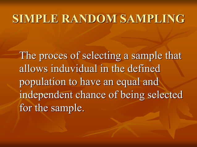 Simple random sampling | PPTX