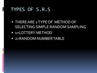 sampling simple random sampling | PPTX