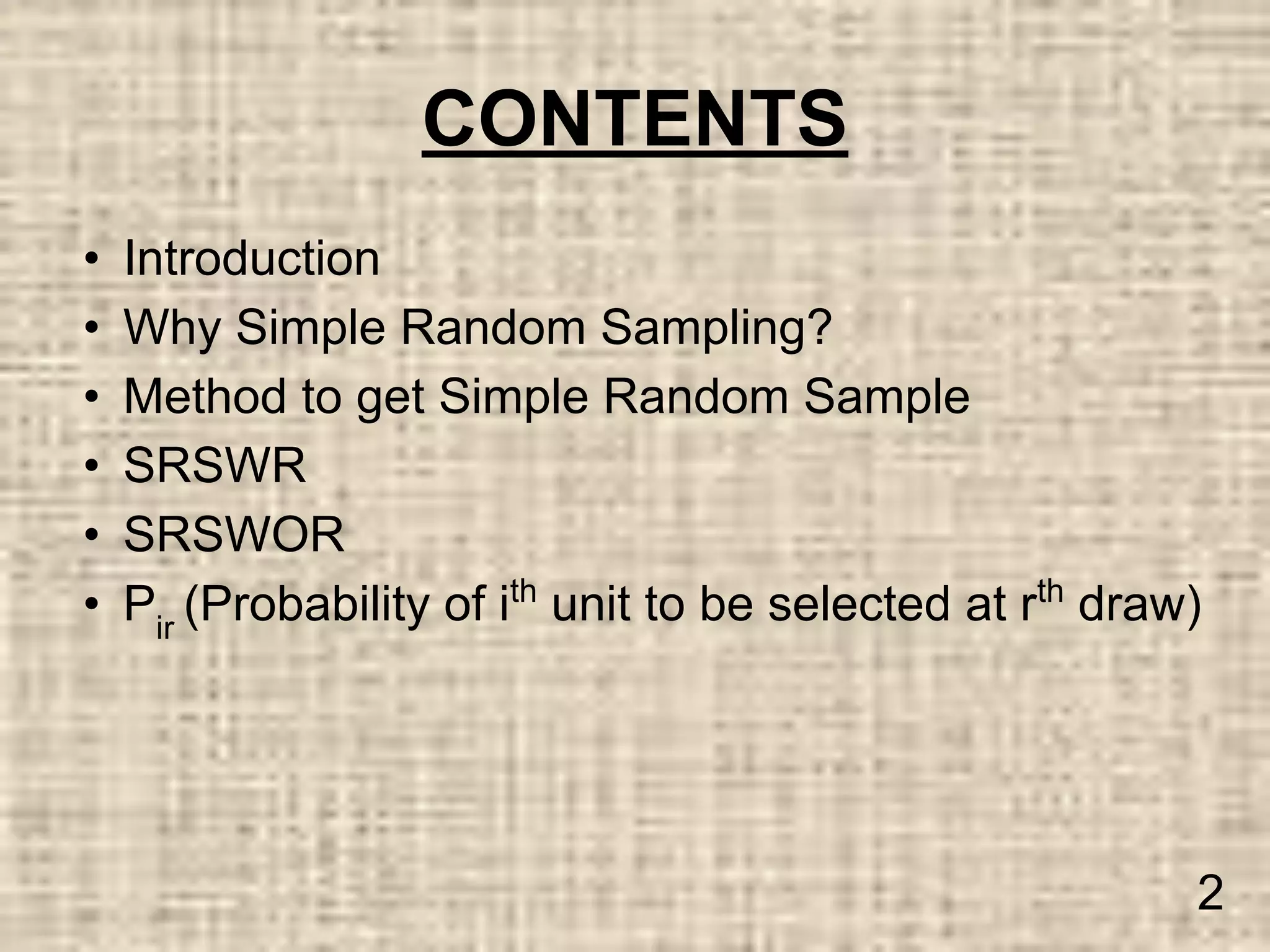 Simple Random Sampling | PDF