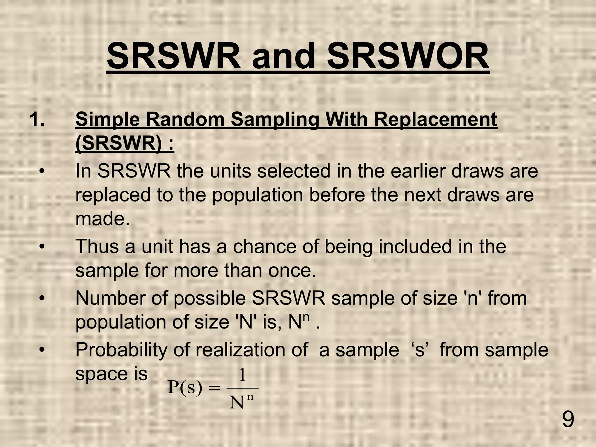 Simple Random Sampling | PDF