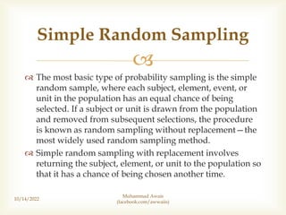 Simple Random Sampling