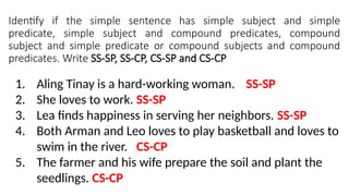 Understanding Simple and Compound Subjects and Predicates in Sentences ...