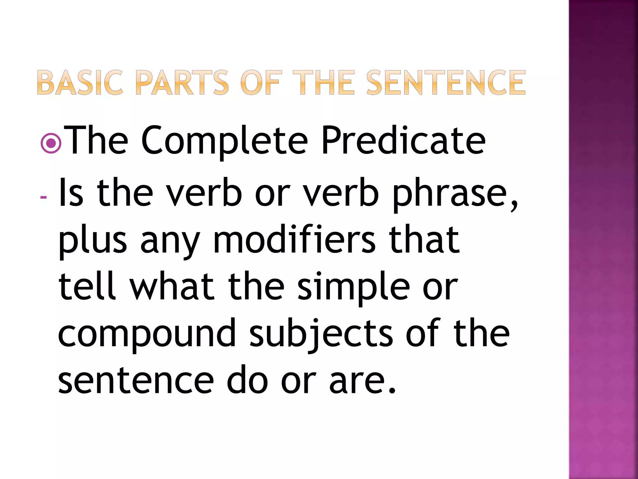 Simple sentence | PPT | Free Download