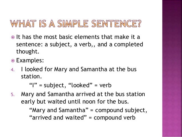 What Is A Simple Sentence