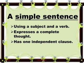 Simple sentence | PPT