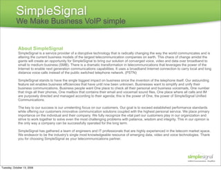 Simple Signal Simple Signal Business Voip | PDF