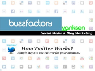 Social Media & Blog Marketing How Twitter Works?       Simple steps to use Twitter for your business. 