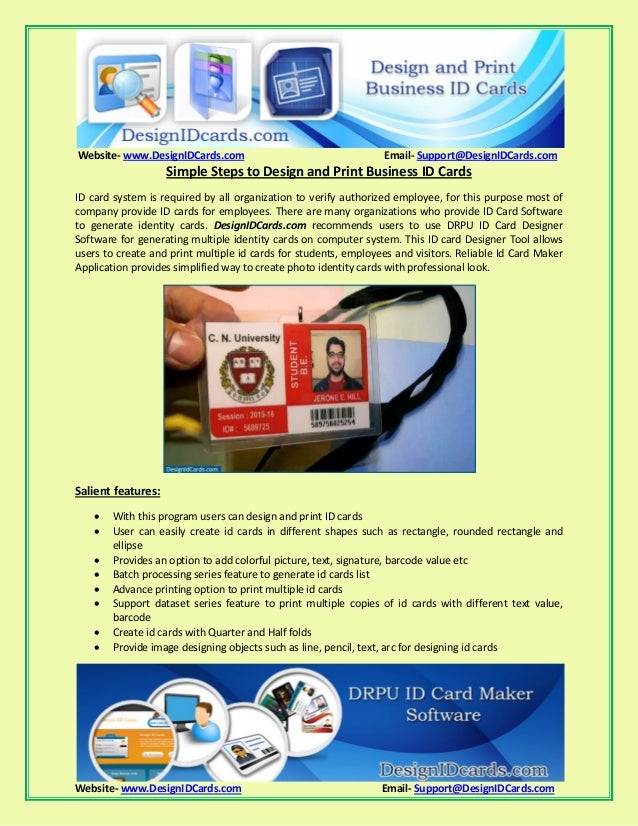 Simple steps to design and print business id cards