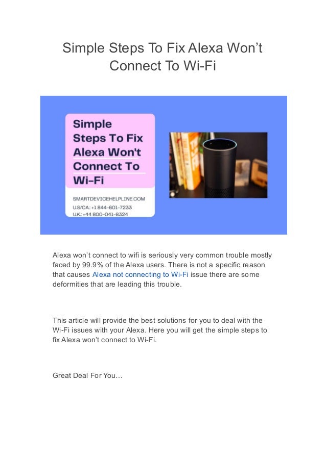 Simple Steps To Fix Alexa Wont Connect To Wifi