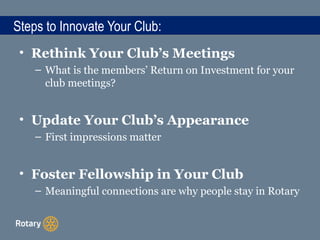 Simple Steps to Innovate Your Club