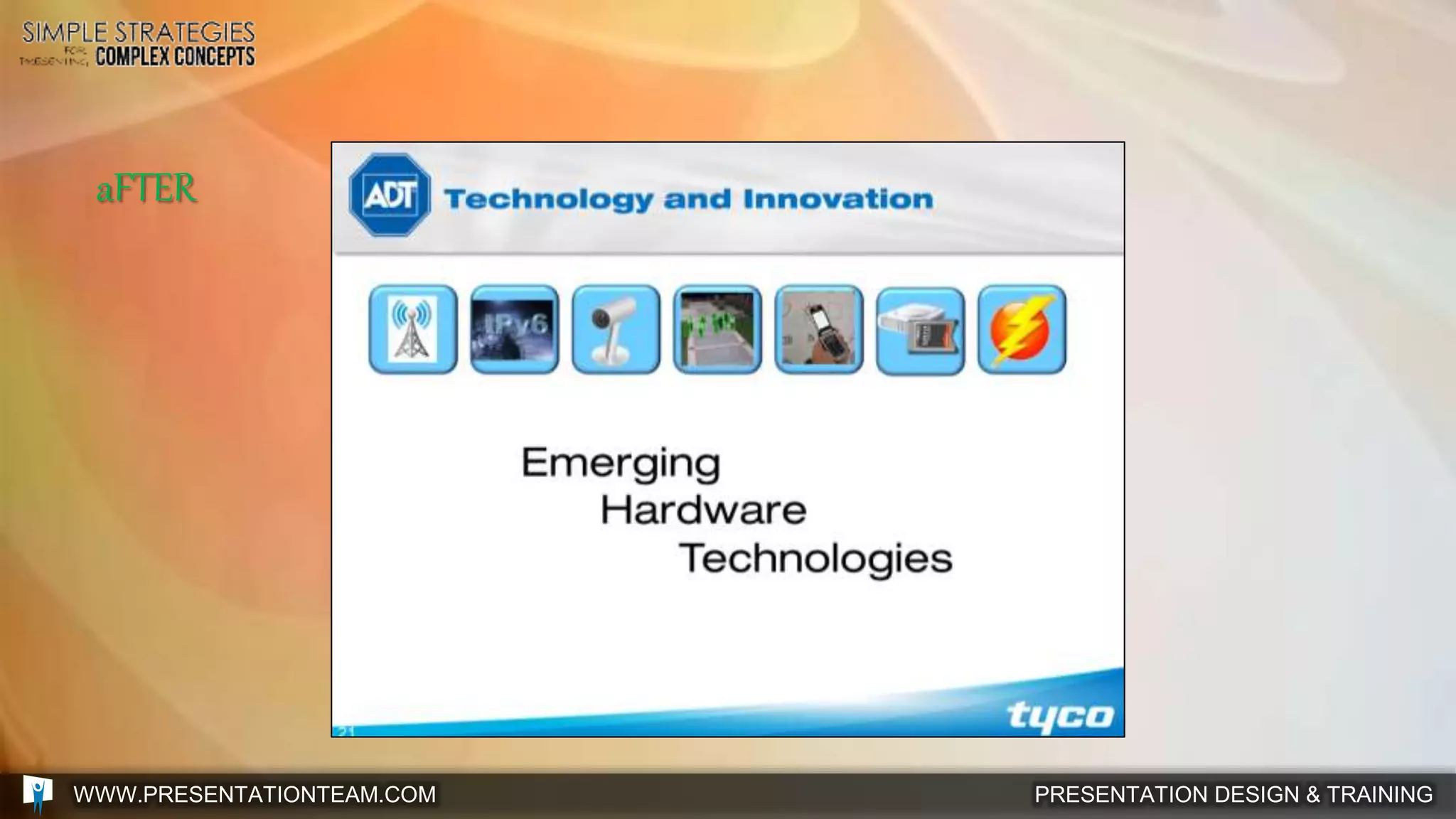 PRESENTATION DESIGN & TRAININGWWW.PRESENTATIONTEAM.COM
aFTER
 