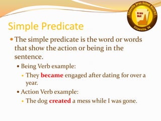 Simple subjects and simple predicates | PPTX