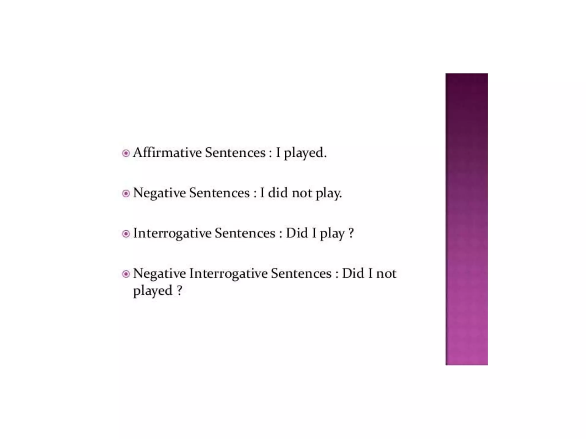 Simple tense comparative study